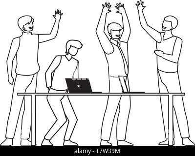 Gruppe von Geschäftsleuten im Büro Szene Vector Illustration Design Stock Vektor