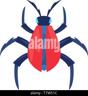 Digitale bug Virus Kriminalität auf weißem Hintergrund Vector Illustration Stock Vektor