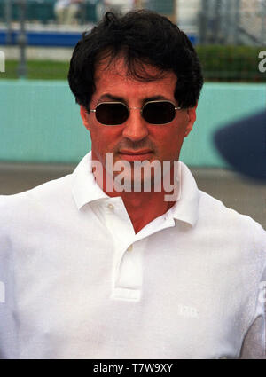 Schauspieler Sylverster Stallone besucht die 1998 Grand Prix von Miami an Homestead-Miami Speedway. Stockfoto