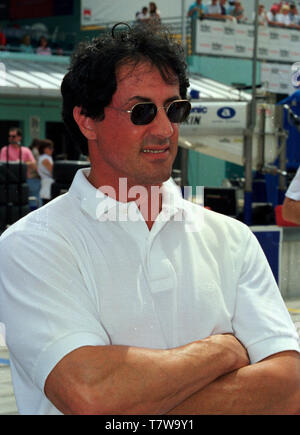 Schauspieler Sylverster Stallone besucht die 1998 Grand Prix von Miami an Homestead-Miami Speedway. Stockfoto