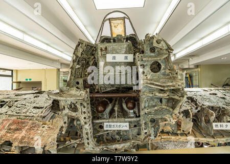 Marine Typ 0 carrier Fighter, chiran Museum für Frieden für Kamikaze Piloten, Minami Kyushu Stadt, Kagoshima Präfektur, Japan Stockfoto