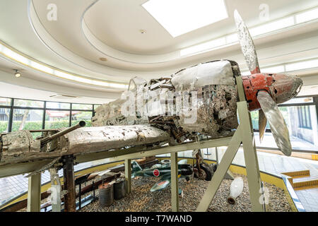 Marine Typ 0 carrier Fighter, chiran Museum für Frieden für Kamikaze Piloten, Minami Kyushu Stadt, Kagoshima Präfektur, Japan Stockfoto