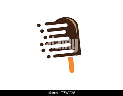 Eis mit Schokolade für Logo Design Illustration, wird das Symbol Stock Vektor