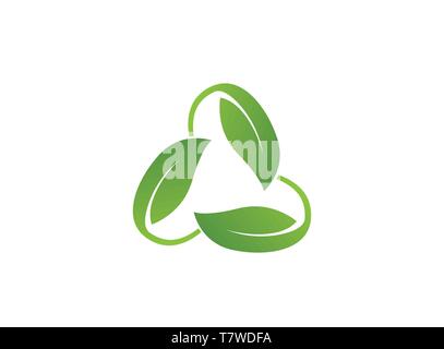 Logo Design Konzept im Zusammenhang mit Ökologie und Recycling mit Text "Eco Freundlich Stock Vektor