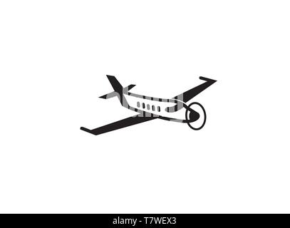 Private Fläche mit dem Lüfter für Logo Design Illustration, Geschäftsmann transport Symbol Stock Vektor