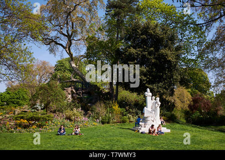 Frankreich, Paris, Parc Monceau, Charles Gounod Büste von Bildhauer Antonin Mercie Stockfoto