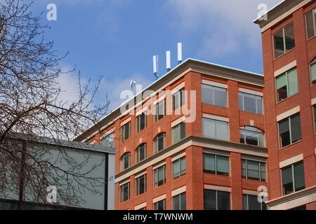 Neue Eigentumswohnungen und Apartments sind reichlich in Calgary Downtown. Calgary, Alberta, Kanada. Stockfoto