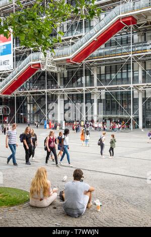 France, Paris, Les Halles district, the Beaubourg center or Pompidou Stockfoto