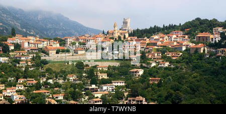 Das Dorf La Turbie an der Côte d'Azur in Frankreich. Stockfoto