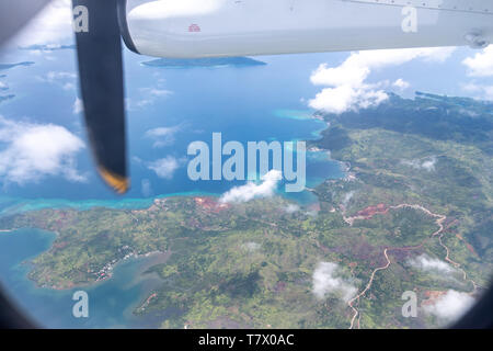 Schöne philippinischen Landschaft vom Flugzeug aus, Philippinen Stockfoto
