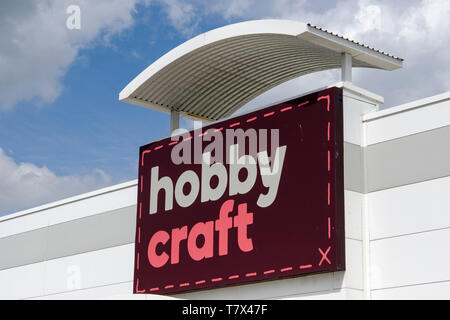 Um Cribbs Causeway Einkaufszentrum, in der Nähe von Bristol UK hobbycraft Stockfoto