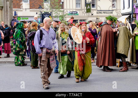 Beltane und kann Tag feiern 2019 Glastonbury, Somerset UK Stockfoto