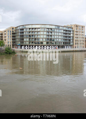 Das Äußere der Riverside Studios, Queen Caroline Street, Hammersmith, London, W6, England, Großbritannien Stockfoto