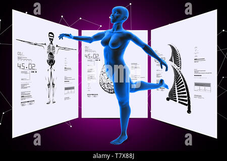 3d-weiblichen Körper Stockfoto