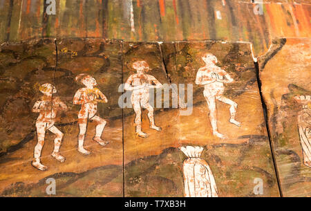 Doom Malerei auf Holz- Platten bei Saint James die Große Kirche, Dauntsey, Wiltshire, England, Großbritannien Stockfoto