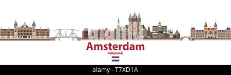 Vector Illustration von Amsterdam City Skyline Stock Vektor