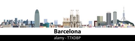 Vektor abstrakte Abbildung: Barcelona Skyline der Stadt. Stock Vektor