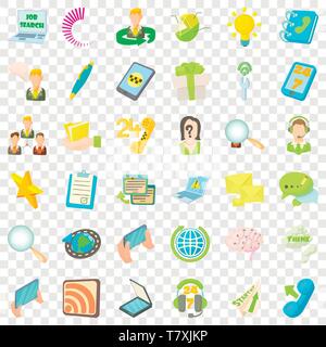 Kontaktieren Sie uns Icons Set, cartoon-Stil Stock Vektor