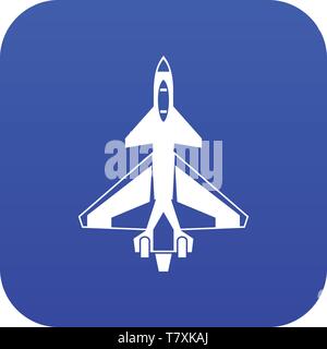 Militärische Kampfjets Symbol digital Blau Stock Vektor
