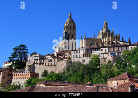 Segovia Kathedrale, Santa Iglesia Catedral de Nuestra Señora de la Asunción y de San Frutos, Catedral de Segovia, Castilla y León, Spanien Stockfoto