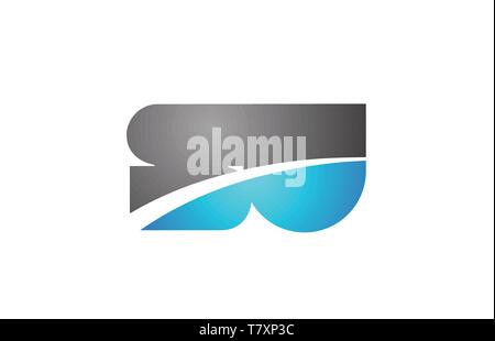 Buchstaben su s u logo Kombination in blauen und grauen Farben passend für Business und Corporate Identity Stock Vektor