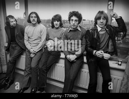 Procol Harum im Amsterdam Hotel Hilton, 1970. Snd links Gary Brooker, Sccl rechts Keith Reid, Die meisten Recht Robin Trower Stockfoto