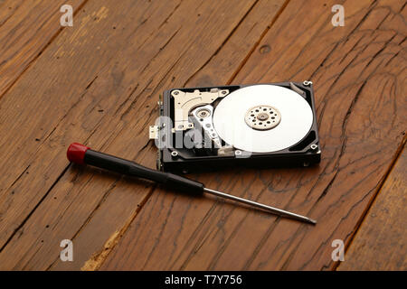 Computer - Öffnen Sie externe Festplatte repariert ist. Stockfoto