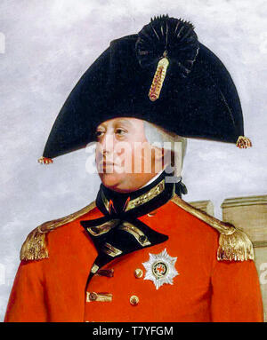 William Beechey, George III. (1738–1820) in Militäruniform, Porträtgemälde um 1800 Stockfoto