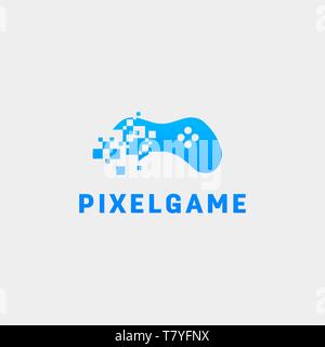 Pixel spiel Logo Design Vector Illustration icon-Element isoliert-Vektor Stock Vektor