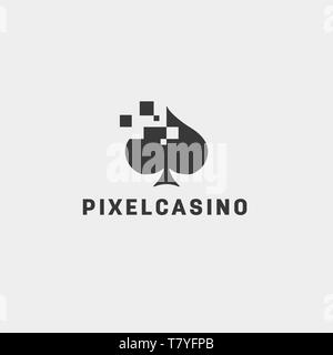 Poker Card Logo Design template Typografie Vektor-illustration icon-Element-Vektor Stock Vektor