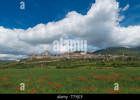 Assisi, Umbrien (Italien) - die tollen mittelalterlichen Stadt in der Region Umbrien, mit der berühmten Saint Francis Heiligtum. Stockfoto