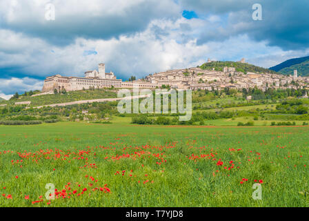 Assisi, Umbrien (Italien) - die tollen mittelalterlichen Stadt in der Region Umbrien, mit der berühmten Saint Francis Heiligtum. Stockfoto