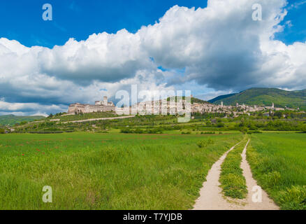 Assisi, Umbrien (Italien) - die tollen mittelalterlichen Stadt in der Region Umbrien, mit der berühmten Saint Francis Heiligtum. Stockfoto