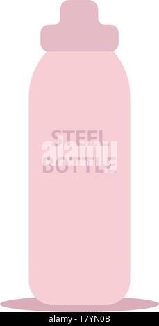 Null Abfall lifestyle Konzept. Mehrwegflasche mit eco Slogan auf weißem Hintergrund. Vector Illustration Stock Vektor