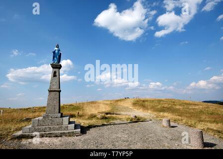 Frankreich, Territoire de Belfort, Ballon d'Alsace, oben (1247m) Statue der Jungfrau Stockfoto