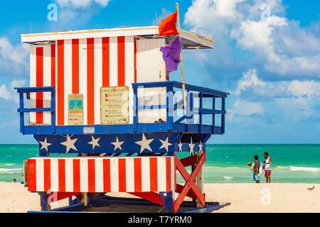 Vereinigte Staaten, Florida, Miami, Miami Beach, Strand Stockfoto