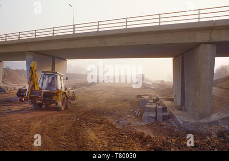 Autobahn M25 Frühe Bau in der Nähe von Watford, UK, 1973-1974 Stockfoto