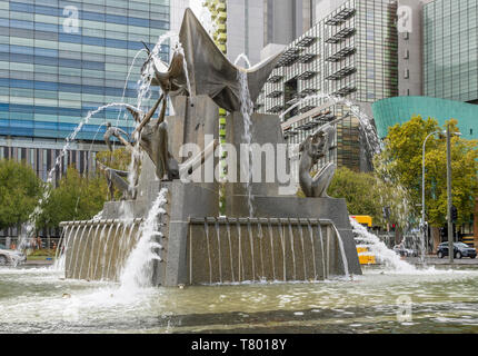 Die drei Flüsse Brunnen in Victoria Square, Adelaide, Südaustralien Stockfoto