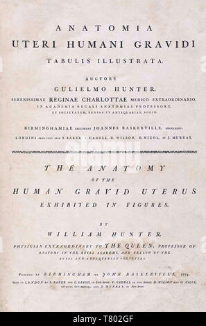 William Hunter, Anatomia uteri humani gravidi, 1774 Stockfoto