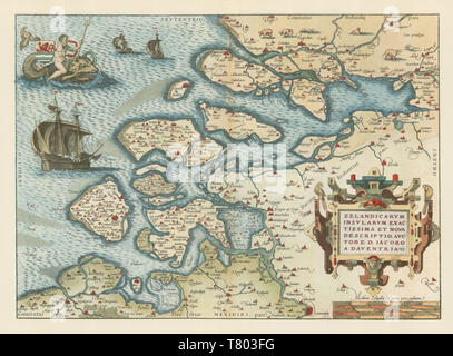 Theatrum Orbis Terrarum, Zeeland, 1570 Stockfoto