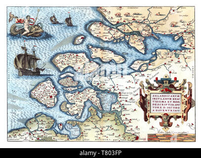 Theatrum Orbis Terrarum, Zeeland, 1570 Stockfoto