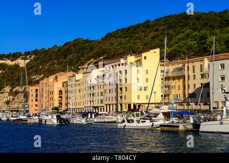 Port, Bonifacio, Korsika, Frankreich Stockfoto