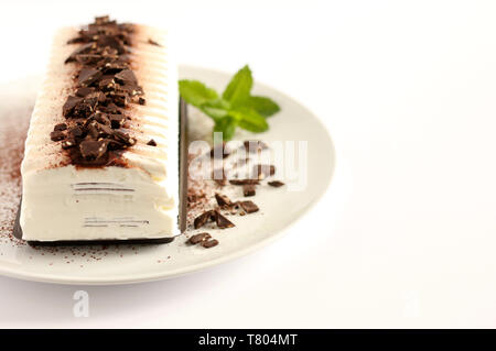 Ice Cream Cake mit Schokolade Stockfoto