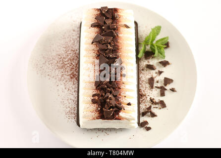 Ice Cream Cake mit Schokolade Stockfoto