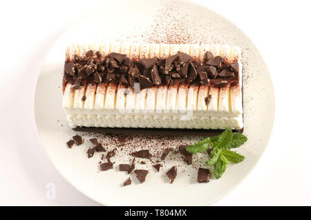 Ice Cream Cake mit Schokolade Stockfoto