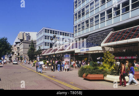 Die ehemalige Oxford Arcade in die Hayes, Cardiff, Wales. Cymru. Ca. 80er Stockfoto