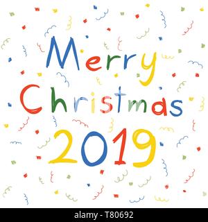 Frohe Weihnachten Postkarte, Vektor, Abbildung Stock Vektor