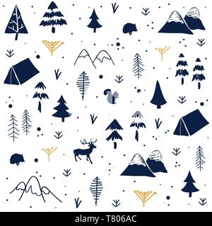 Nahtlose Muster mit weihnachten Postkarte Stock Vektor