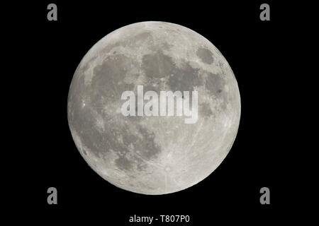 ISS lunar Transit, Januar 2018 Stockfoto