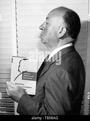 ALFRED HITCHCOCK präsentiert 1955 TV-Serie Werbung Profil Porträt Alfred J. Hitchcock Produktionen/Shamley Productions/Revue Studios/CBS Stockfoto